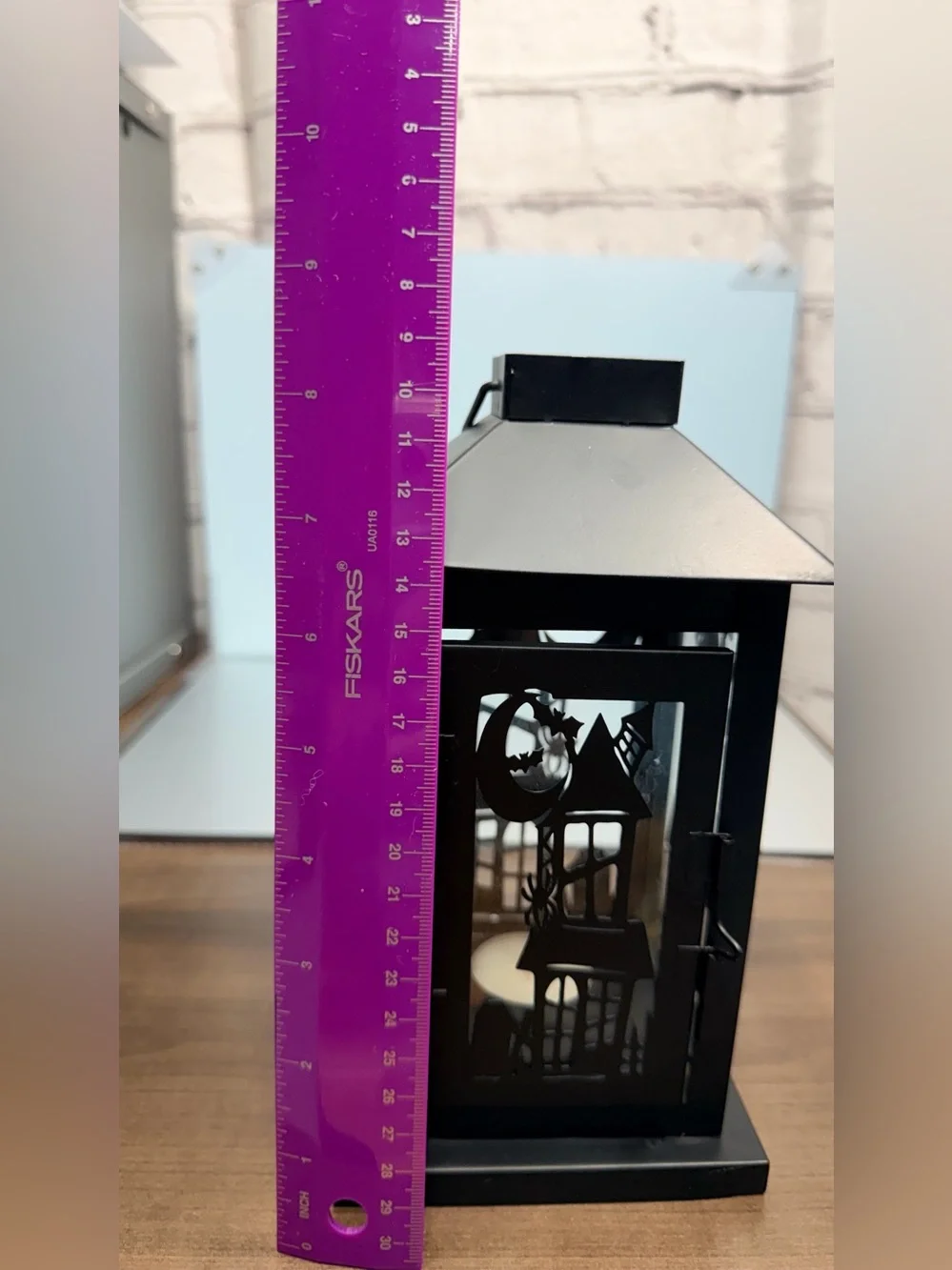 Halloween Decorative Metal Lantern - Holds Small Candle